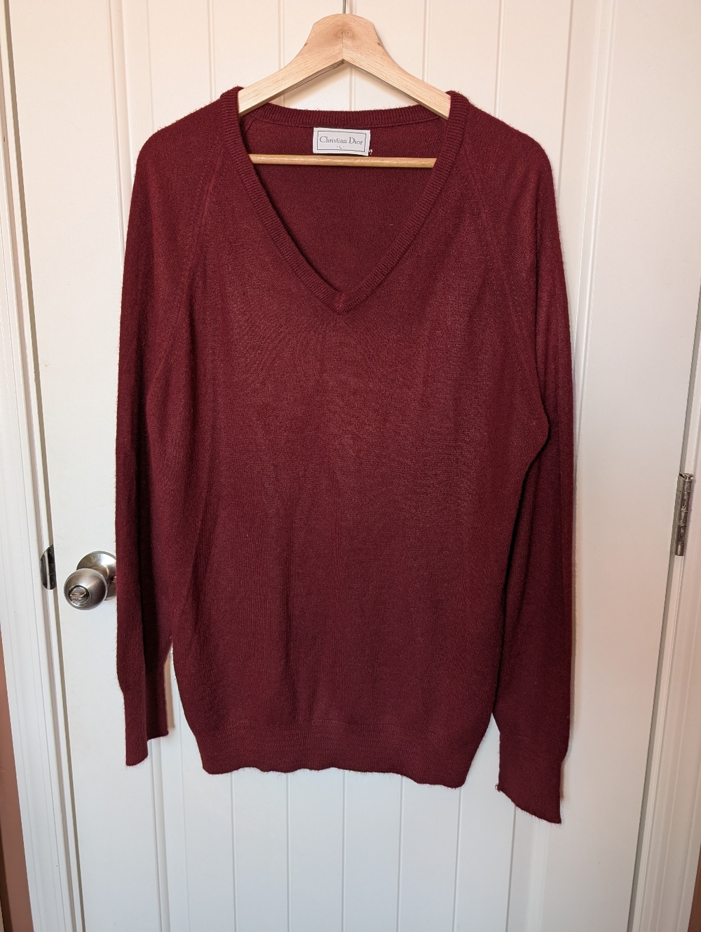 Vintage Christian Dior Orlon Knit Sweater Men’s Large Red